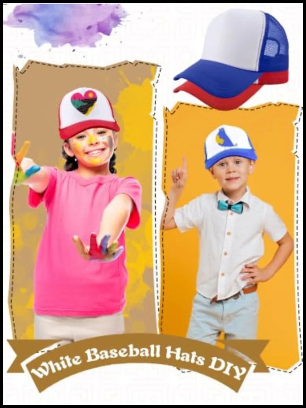 14 Pack Kids Trucker Hats DIY Sublimation Mesh Baseball Cap Adjustable